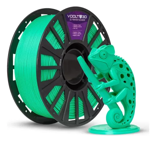 Filamento Voolt 3d Pla Verde Efeito Fosco Velvet Premium 1kg Verde Velvet