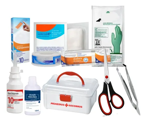 Kit Básico de Primeiros Socorros Plástico por KITDEPRIMEIROSOCORROS
