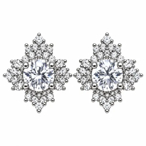 Brinco Flor 11 mm Cravejado com Zircônias em Prata