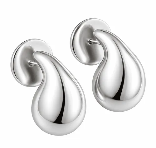 Brinco Gota Lisa 2 cm em Prata 925