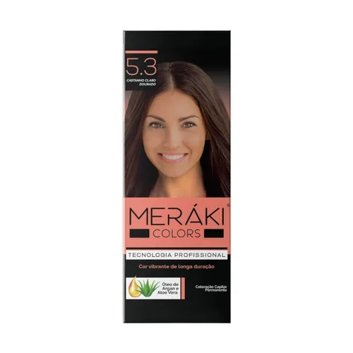 Kit Tintura Meráki Color Castanho Claro Dourado 5.3 125gr
