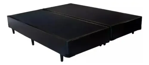 Base Box Casal Bipartida Suede Resistente 138x188x42cm Cor Preto