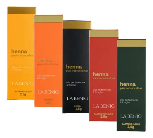 Henna para Sobrancelhas La Benig em Pó Preta 2,5g
