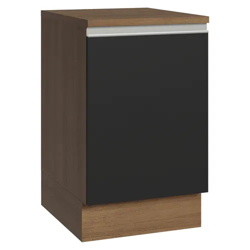 Balcão de Cozinha 50 x 60cm 1 Porta (Com Tampo) Rustic/Preto Glamy Madesa