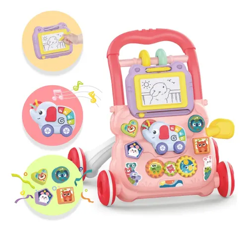 Andador Empurrador Infantil Musical Educativo Rosa Yuupi YPHE0811