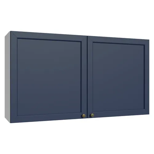 Armário Aéreo 120 cm 2 Portas Branco/Azul Vik Madesa