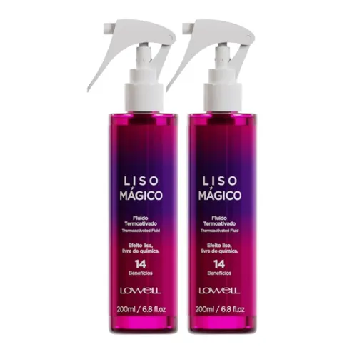 Kit Lowell Keeping Liss Liso Mágico 2 Spray Termoativo 200 ml