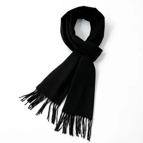 Cachecol masculino de cor lisa, imitação de caxemira, quente, macio, longo, ideal para o inverno, um acessório de moda para homens.