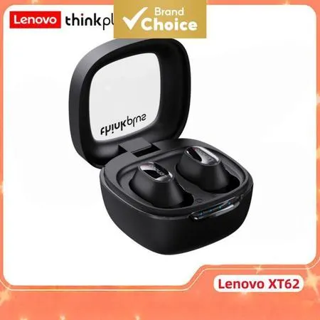 Lenovo Thinkplus XT62 Fones de Ouvido sem Fio Bluetooth ENC com Cancelamento de Ruído Esportivos à Prova D'água Digitais