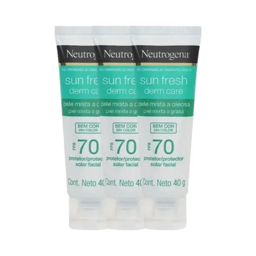 Kit Protetor Solar Facial Pele Oleosa Neutrogena Sun Fresh Derm Care's