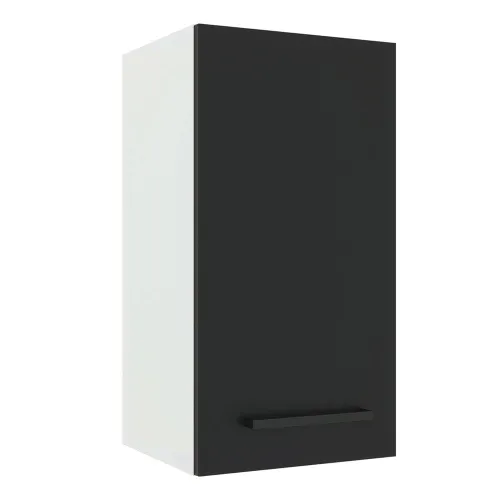 Armário Aéreo Madesa Agata 35 cm 1 Porta Branco/Preto