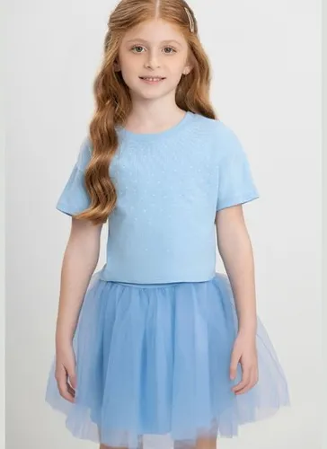 Saia Infantil em Tule Azul