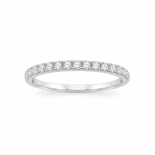 Anel Aparador Cravejado com Moissanite em Prata