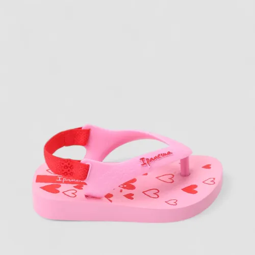 Chinelo Bebê Ipanema Corações Elástico Rosa