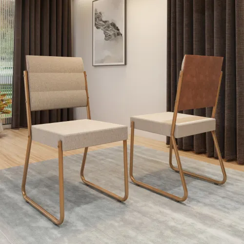 Conjunto 2 Cadeiras de Jantar 1736 Carraro Areia