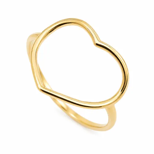 Anel Coração Vazado 1,1 cm em Ouro 18K