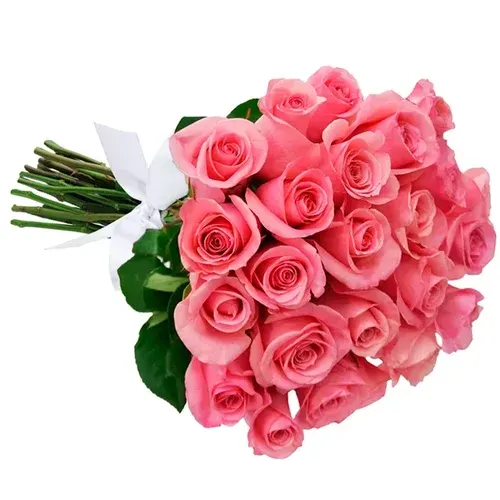 Buquê de 24 Rosas Cor de Rosa