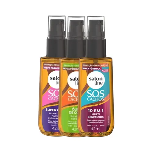 Kit Salon Line com 3 Óleos de Tratamento Coco, Super Óleos e Multibene