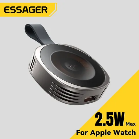 Carregador magnético sem fio Essager para Apple Watch 8 7 6 5 4 3 2 SE Carregador rápido magnético portátil USB tipo C para iWatch Ultra