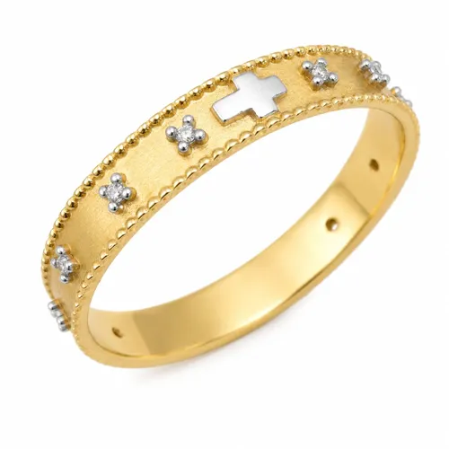 Anel Terço com 10 Brilhantes em Ouro 18K