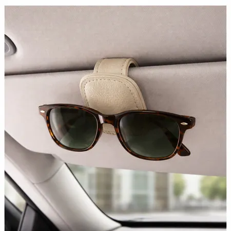 Suporte Porta Óculos  Clip em Couro PU Carro Veicular