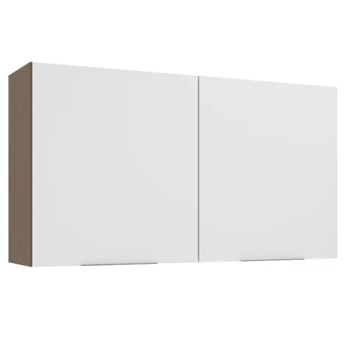 Armário Aéreo Madesa Stella 120 cm 2 Portas Rustic/Branco