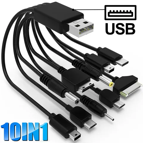 10 em 1 usb para multi-porta cabo usb universal cabo de carregamento de telefone cabo de carregamento multi-cabeça para samsung nokia carregador de telefone