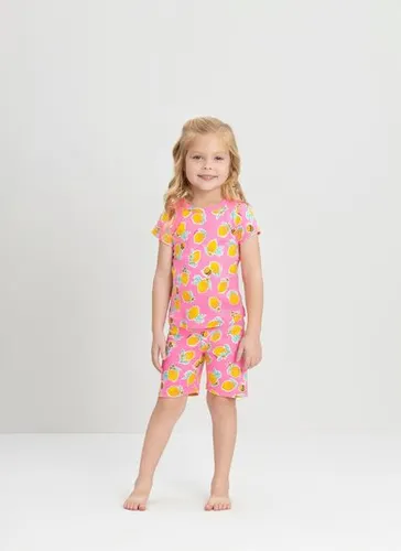 Pijama para Menina com Blusa e Ciclista em Suedine Premium Rosa