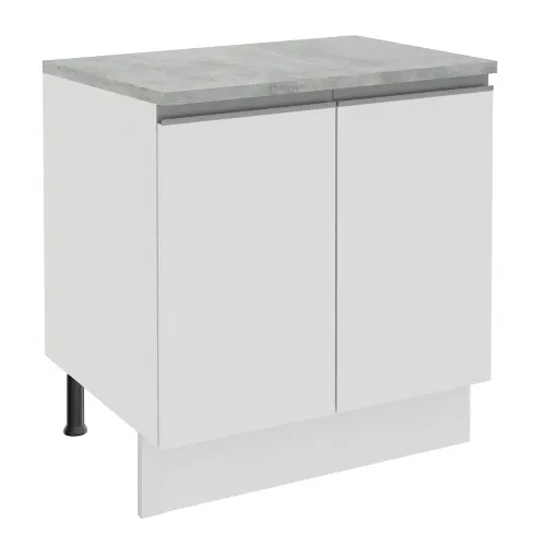 Balcão Madesa Glamy 80 x 60 cm 2 Portas (Com Tampo) Branco