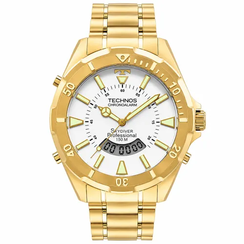 Relógio Analógico Technos Masculino Dourado