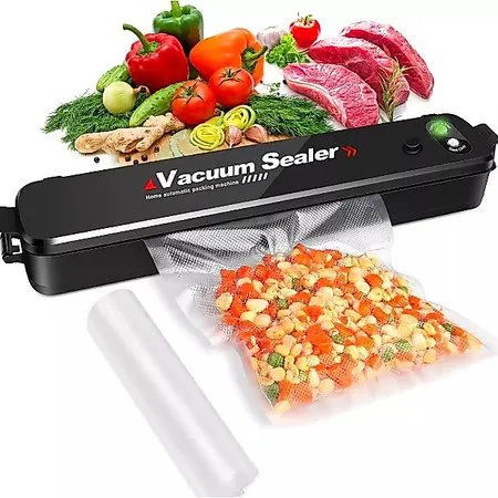 Máquina Seladora Embalagem a Vácuo Portátil Alimentos 110V Elétrica Embala Conservação + 10 Sacos