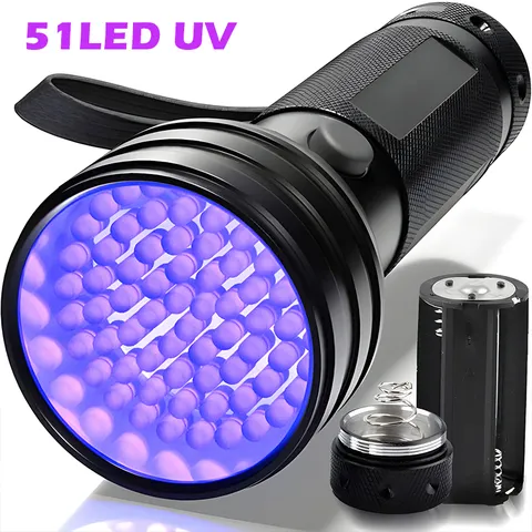 Lanterna uv portátil 9/12/21/51 led, luz preta, ultravioleta, detector de luz negra para urina de cachorro, mancha de animal de estimação e bug de cama