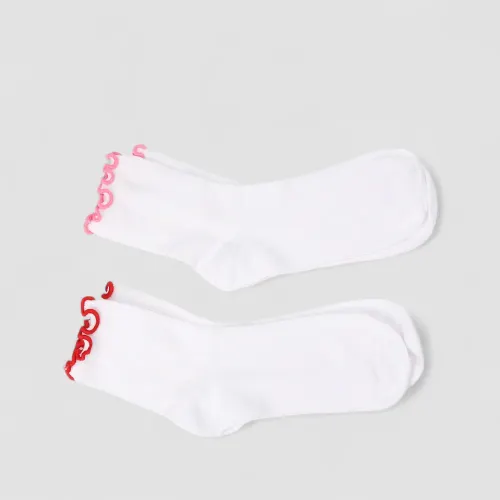 Kit Meia Feminina STZ Detalhe Babadinho Branco