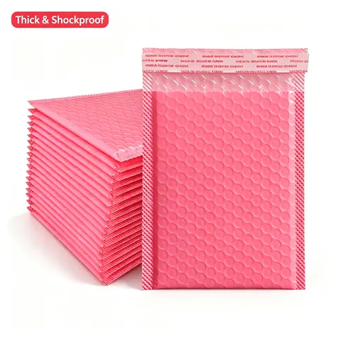 20 unidades de envelopes de bolhas cor-de-rosa, sacos de proteção com espuma, envelopes para envio expresso, sacos de embalagem com fecho adesivo, organizador de embalagens.