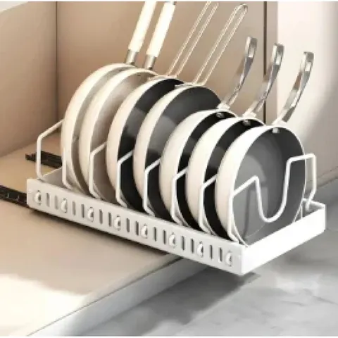 Organizador de Panelas e Utensílios Deslizante, Suporte para Tampas de Panela, Prateleira de Temperos para Cozinha, Organizador de Louças, Escorredor de Louças Multifuncional