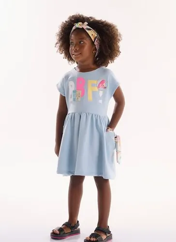 Vestido Infantil Aumigo em Moletom sem Felpa Azul