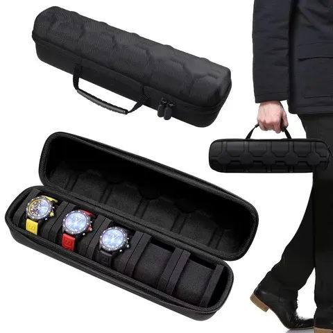 Estojo organizador portátil para relógios, ideal para viagens, para guardar e exibir relógios de pulso e smartwatches, um presente perfeito para homens e mulheres.