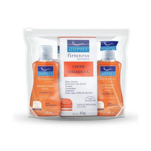 Kit Nupill Travel Sabonete + Loção Clareadora + Creme Vitamina C