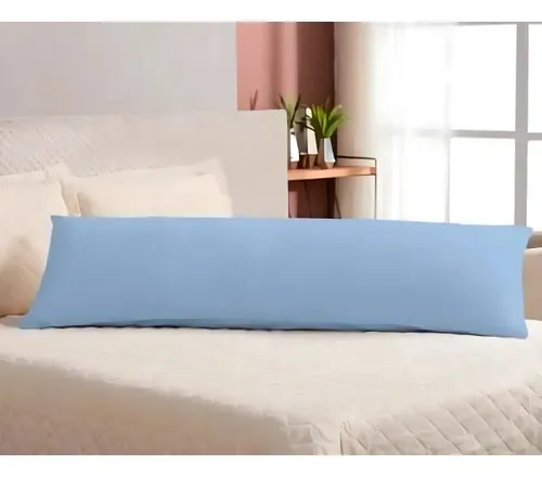 Travesseiro Corpo 100% Silicone + Fronha Xuxão 1,35x48 Cinza Cor Azul Bebe