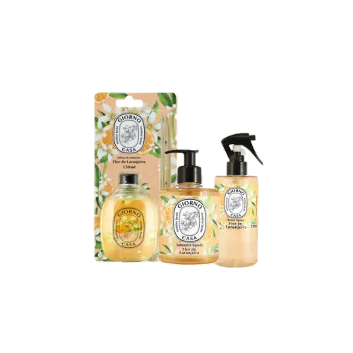 Kit Giorno Casa Sentire Bene Flor de Laranjeira Difusor 150ml Sabonete 350ml Home Spray 250ml