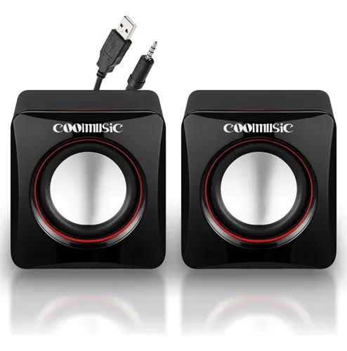Caixa Caixinha de Som Potente Pc Notebook Subwoofer para Computador 6w Usb P2 Alto Falante de Mesa Coolmusic