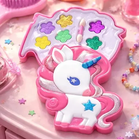 Kit Maquiagem Infantil Completo com Nécessaire Maleta Unicórnio Menina