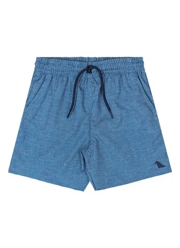 Bermuda Infantil Masculina de Microfibra Tropical Azul