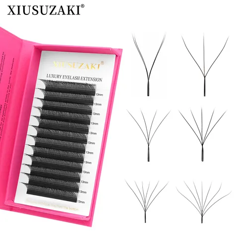 Xusuzaki cílios em forma de w flor 2d 3d 4d 5d 6d 7d 8d floração automática pré-fabricados fãs extensões de cílios yy cílios individuais