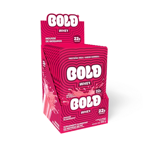 KIT 10 SACHÊS BOLD WHEY MOUSSE DE MORANGO (30g/Un)