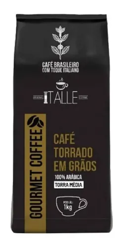 Cafe Graos Torrado Torra Media Arábica em Grãos 1kg Gourmet