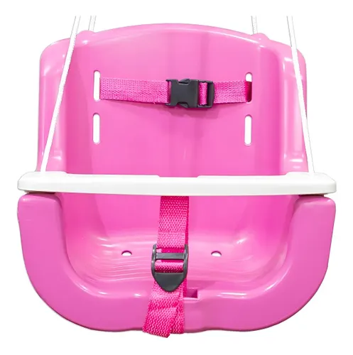 Balanço Infantil Rosa Plastico Bebe Criança Corda Resistente