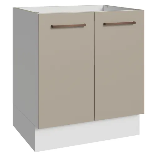 Balcão de Cozinha 70 cm 2 Portas (Sem Tampo) Branco/Crema Agata Madesa
