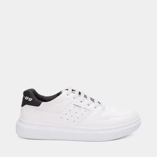 Tênis Pegada Casual Masculino Fibbertech Branco & Preto