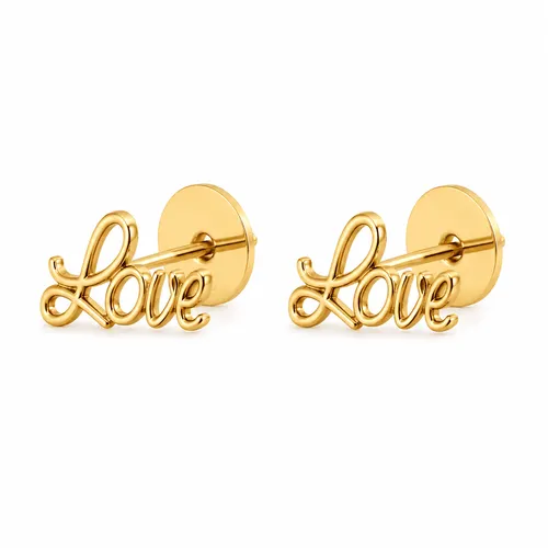 Brinco love em ouro 18K